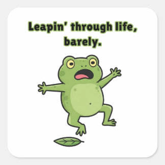Leapin’ Through Life, selten. Quadratischer Aufkleber