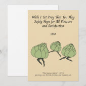 Leaping Artischocken AI generiert viktorianischen  Feiertagskarte (Vorne/Hinten)