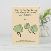 Leaping Artischocken AI generiert viktorianischen  Feiertagskarte (Stehend Vorderseite)