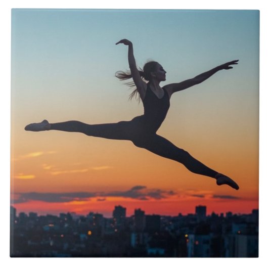 Leaping Ballerina Fliese (Vorderseite)