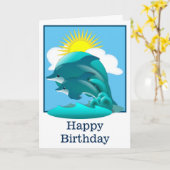 Leaping Blue Delphins Personalisiert Karte (Gelbe Blume)