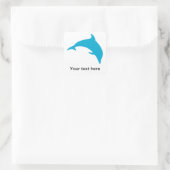 Leaping Blue Dolphin Silhouette Quadratischer Aufkleber (Tasche)