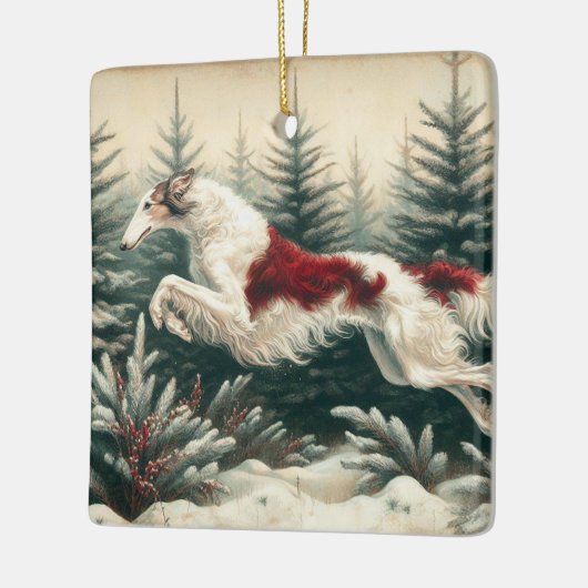 Leaping Borzoi Weihnachtsschmuck (Links)