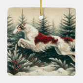Leaping Borzoi Weihnachtsschmuck (Rückseite)