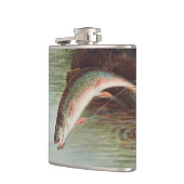 Leaping Brook Trout von Samuel Kilbourne (1874) Flachmann (Links)