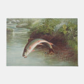 Leaping Brook Trout von Samuel Kilbourne (1874) Fußmatte (Vorderseite)