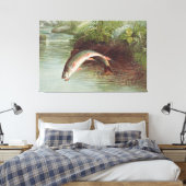 Leaping Brook Trout von Samuel Kilbourne (1874) Leinwanddruck (Insitu (Schlafzimmer))