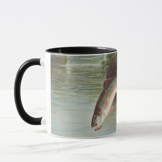 Leaping Brook Trout von Samuel Kilbourne (1874)  Tasse (Links)