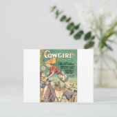 Leaping Cowgirl Postkarte (Stehend Vorderseite)