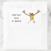 Leaping Dancing Frog Funny Animal Rechteckiger Aufkleber (Tasche)