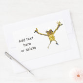 Leaping Dancing Frog Funny Animal Rechteckiger Aufkleber (Umschlag)