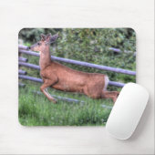 Leaping Deer Buck auf Ranch Wildlife Foto Mousepad (Mit Mouse)