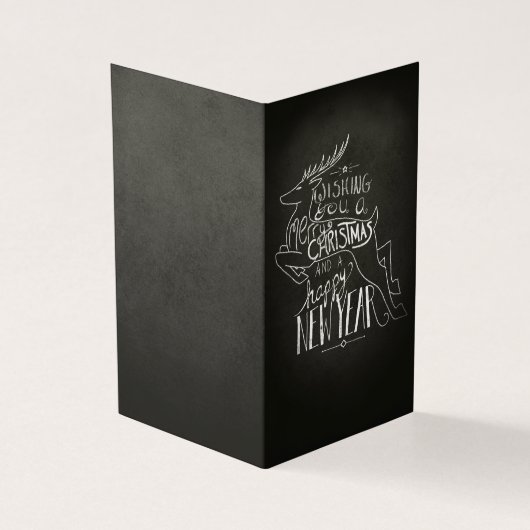 Leaping Deer Holiday Chalkboard Zeichnend (Vorderseite)