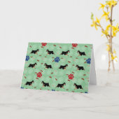 Leaping Doberman Karte (Gelbe Blume)