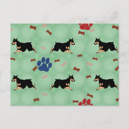 Leaping Doberman Postkarte
