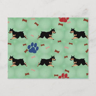 Leaping Doberman Postkarte