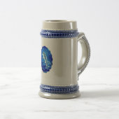 Leaping Dolphin Blue Bierglas (VorderseiteRechts)