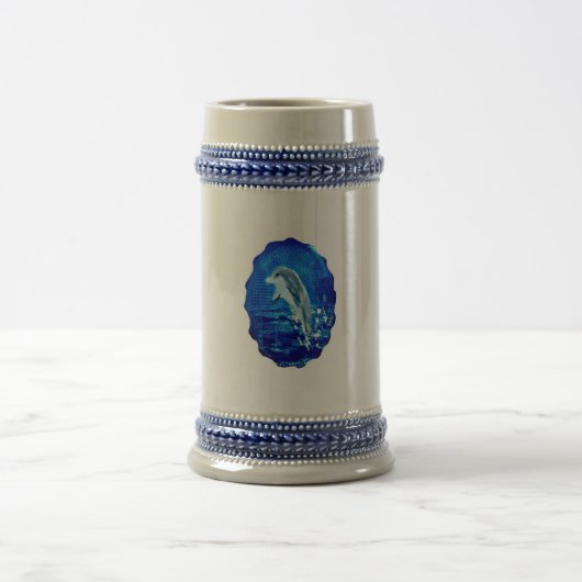 Leaping Dolphin Blue Bierglas (Mittel)