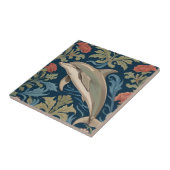 Leaping Dolphin William Morris-Stil Links Gesichte Fliese (Seite)