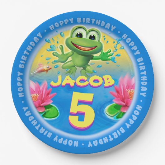 Leaping Frog Anpassen der Papierplatte Party 9 Zol Pappteller (Vorderseite)