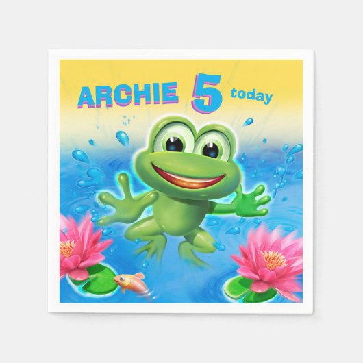 Leaping Frog Papierserviette aus benutzerdefiniert (Vorderseite)