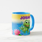 Leaping Frog Party individuelle Name Combo Tasse (VorderseiteRechts)