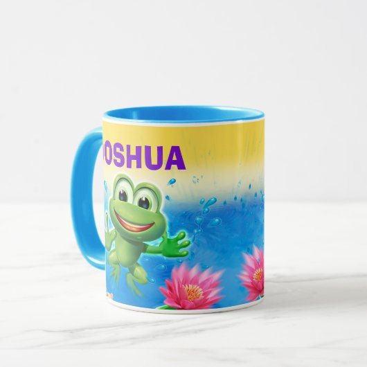 Leaping Frog Party individuelle Name Combo Tasse (Vorderseite Links)