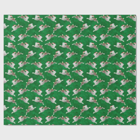 Leaping Hare Weihnachtswrapping Paper Geschenkpapier (Flach)