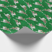 Leaping Hare Weihnachtswrapping Paper Geschenkpapier (Ecke)
