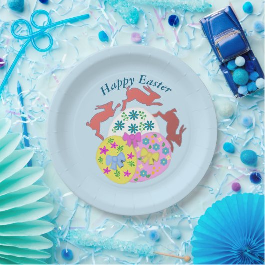 Leaping Hares Easter Pappteller (Party)