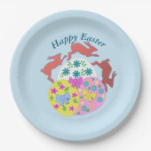 Leaping Hares Easter Pappteller (Vorderseite)