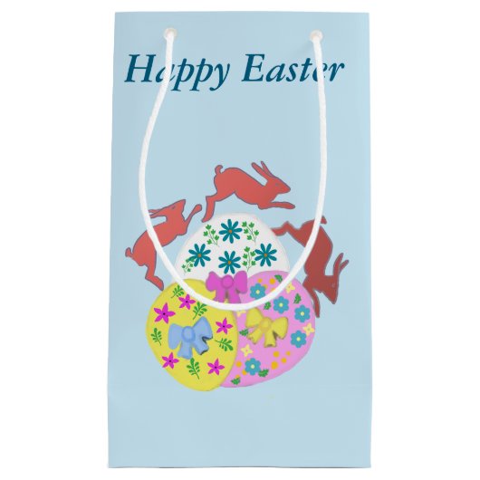 Leaping Hares editable Easter Kleine Geschenktüte (Vorderseite)