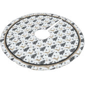 Leaping Hirsch Schwarz & Weiß Thema Niedlich Polyester Weihnachtsbaumdecke (Schrägansicht)
