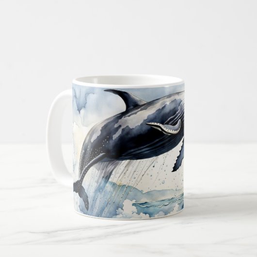 Leaping Humpback Whale Kaffeetasse (Vorderseite Links)