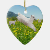 Leaping Lambs Easter Keramik Ornament (Rechts)