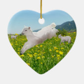 Leaping Lambs Easter Keramik Ornament (Hinten)