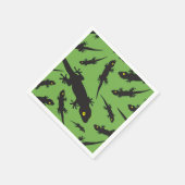 Leaping Lizard Reptile Bright Green Gecko Serviette (Ecke)