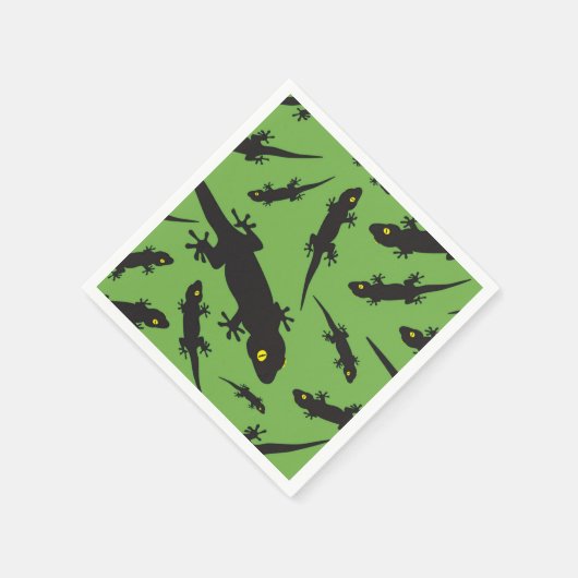 Leaping Lizard Reptile Bright Green Gecko Serviette (Ecke)