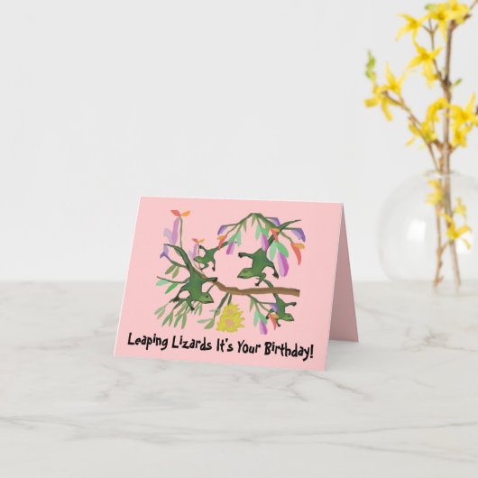 Leaping Lizards Geburtstagskarten Karte (Gelbe Blume)