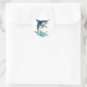Leaping Marlin Runder Aufkleber (Tasche)