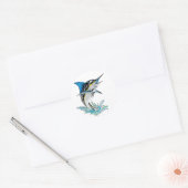 Leaping Marlin Runder Aufkleber (Umschlag)