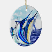 Leaping Marlin Trio Keramik Ornament (Rechts)