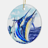 Leaping Marlin Trio Keramik Ornament (Links)
