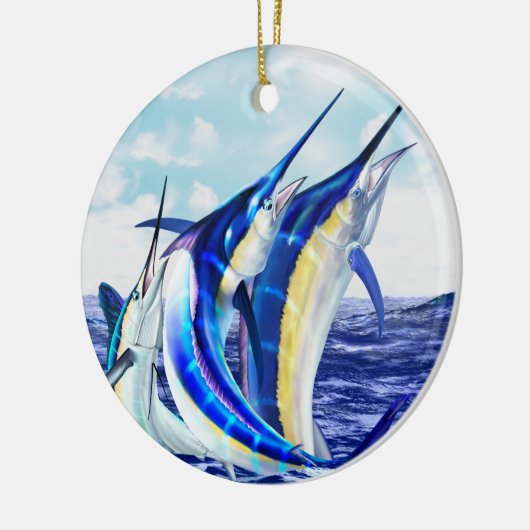 Leaping Marlin Trio Keramik Ornament (Links)