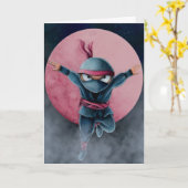 Leaping Ninja Red Moon Geburtstag Karte (Gelbe Blume)