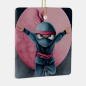 Leaping Ninja Red Moon Keramikornament (Rechts)