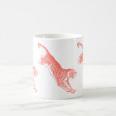 Leaping Orange Tigers Illustration Tasse (Mittel)