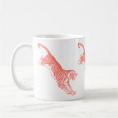 Leaping Orange Tigers Illustration Tasse (Links)