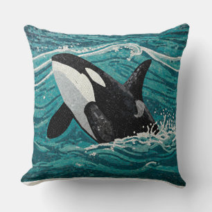 Leaping Orca Mosaik Kissen
