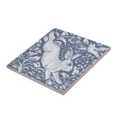 Leaping Rabbit Blue White Botanical Dedham Delft Fliese (Seite)